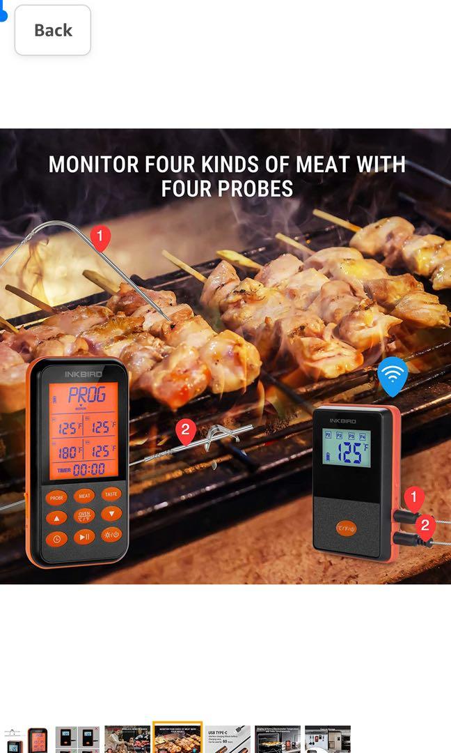 Inkbird IRF-4S Wireless Remote Meat Probes Thermometer for Smoker