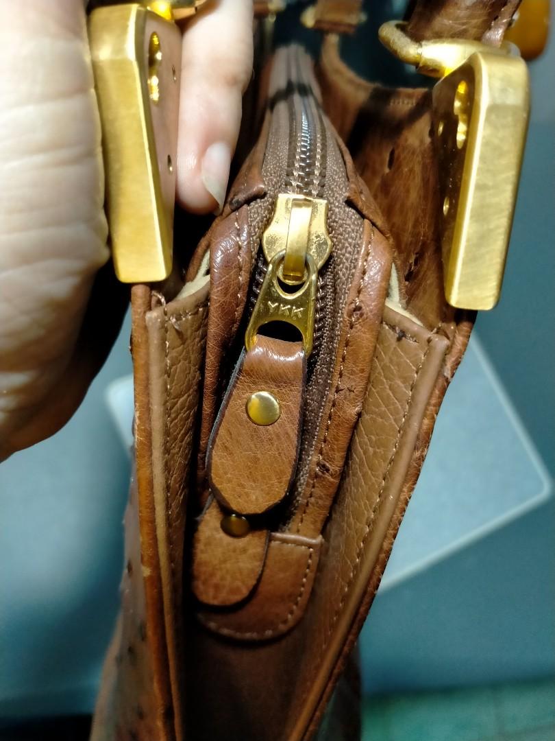 Japan ostrich leather ykk zip, Women's Fashion, Bags & Wallets