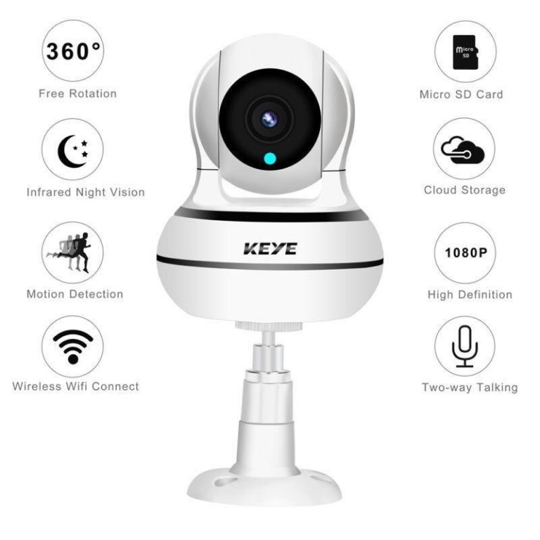 KEYE IP Camera Wireless Security Camera HD 1920 1080P Pan