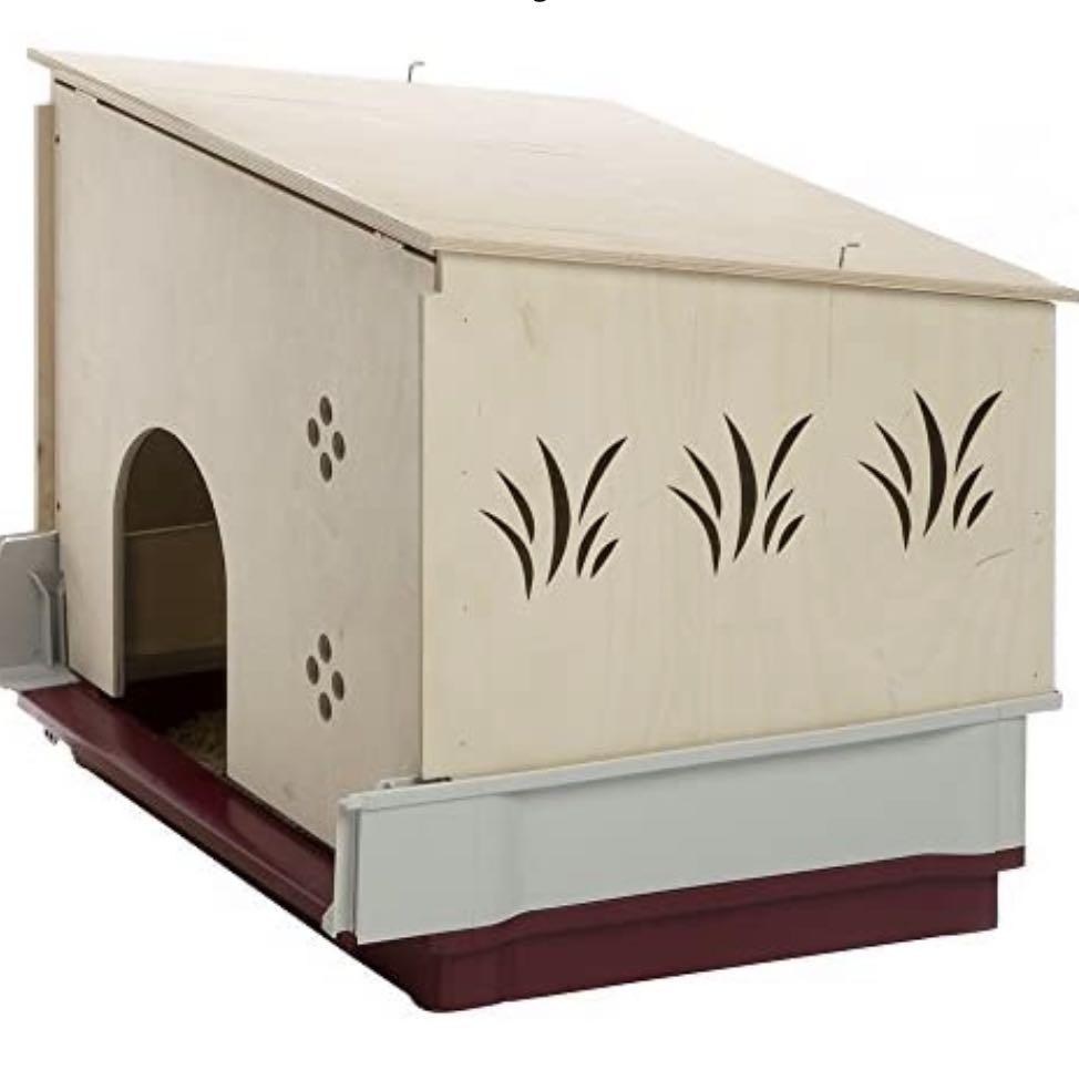 Krolik extra large rabbit/guinea pig cage with wooden hut extension