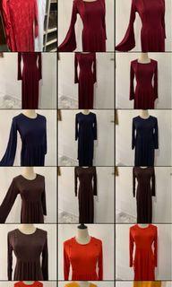 Long and midi dress with stretchy material