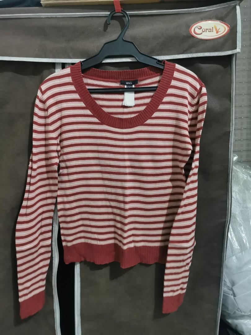 Mango pullovers (Category: Longsleeves) located in Quezon City. Submitted by tababitzmanila (Listing ID 1155660656, Image 1). Description: Mango Red stripes Pullovers.