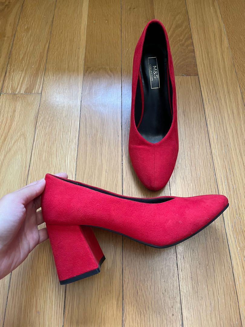 Red suede clearance pointed heels