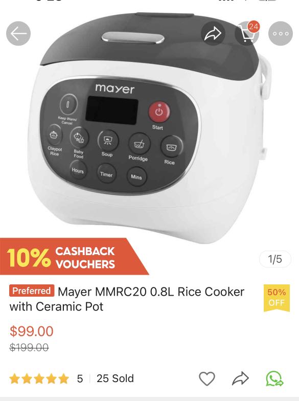 mayer ceramic rice cooker
