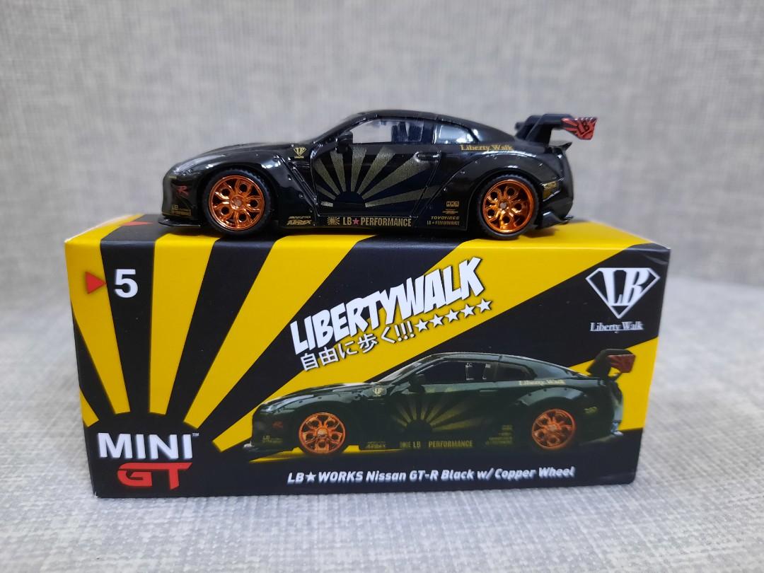 Minigt #5 Nissan GT-R Black with Copper Wheel LibertyWalk LB Works 