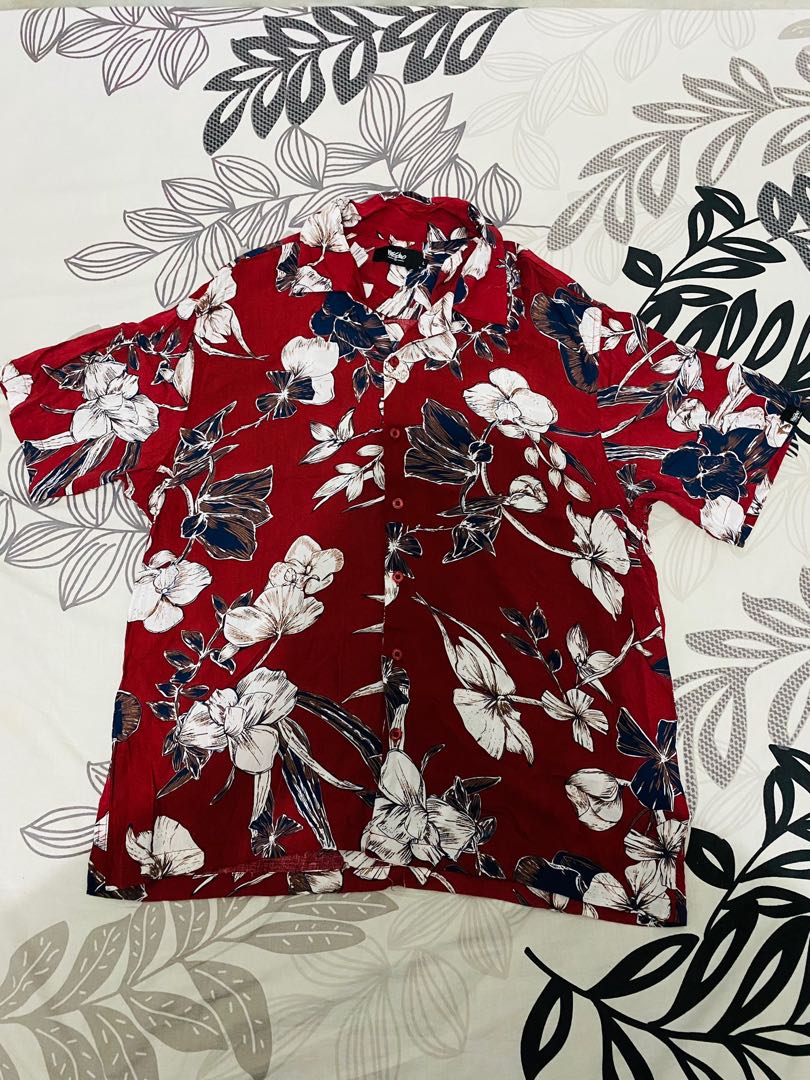 Mossimo Red Oversized Floral Shirt, Men's Fashion, Tops & Sets, Tshirts