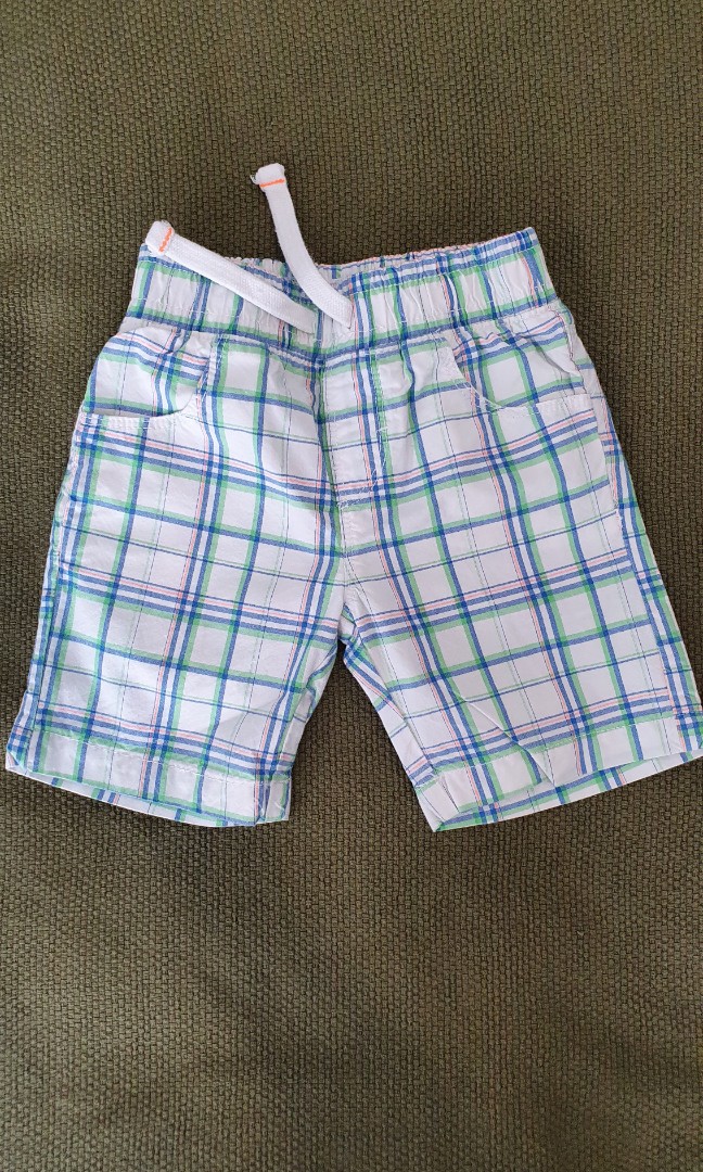MOTHERCARE plaid shorts 9m to 12m 