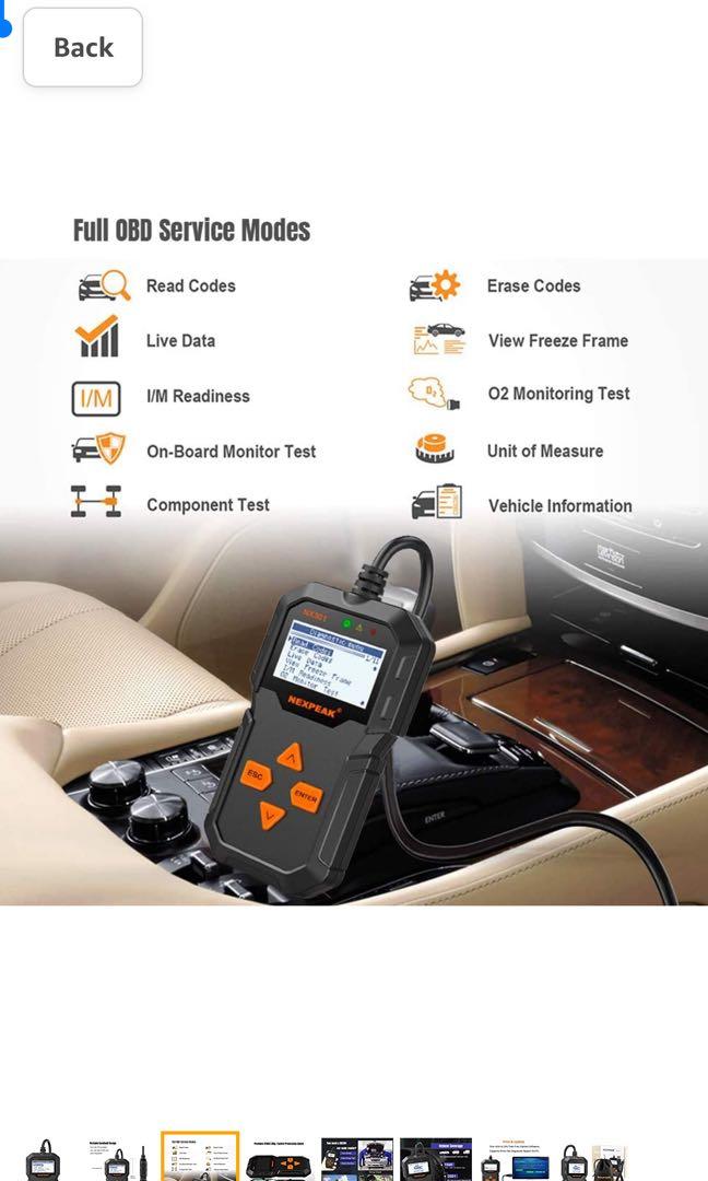 NEXPEAK NX301 OBD2 Scanner, Enhanced Car Code Reader, Universal OBD II ...