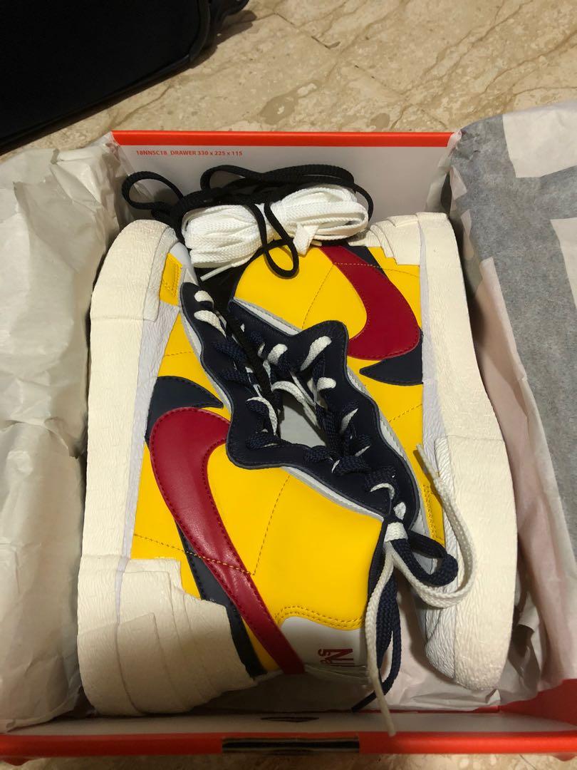 Nike Sacai Blazer Maize Yellow US9 Men s Fashion Footwear Sneakers on Carousell