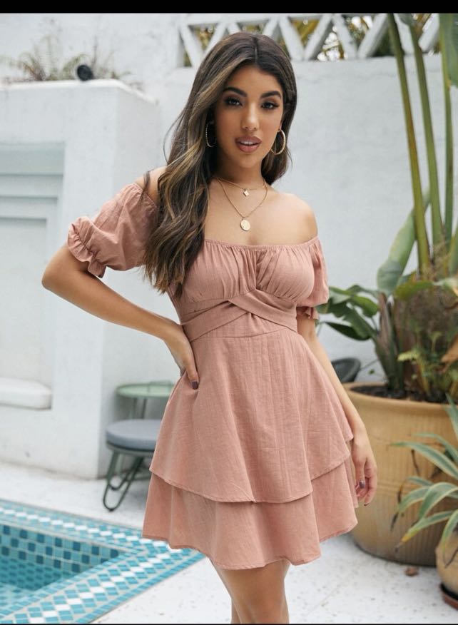Nude pink dress discount