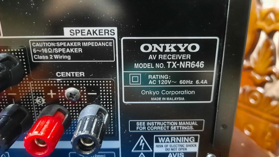 ONKYO 7.2ch対応AVセンター TX-NR646(B) オーディオアンプ | www