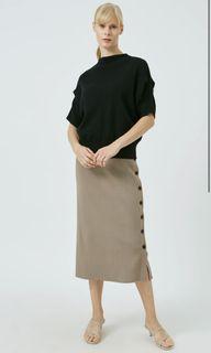 Our Second Nature Button-Down Knit Skirt