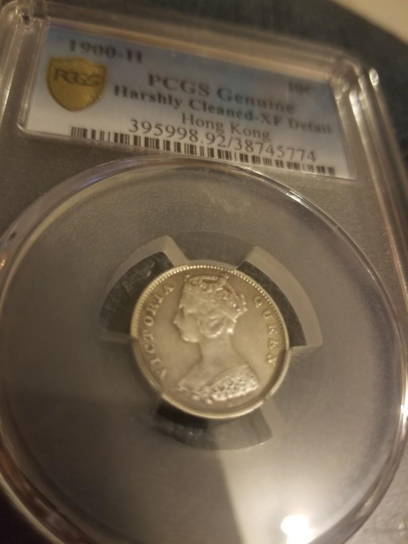 2882【PCGS鑑定品・珍品・特年】英領香港1900年(H)香港一仙
