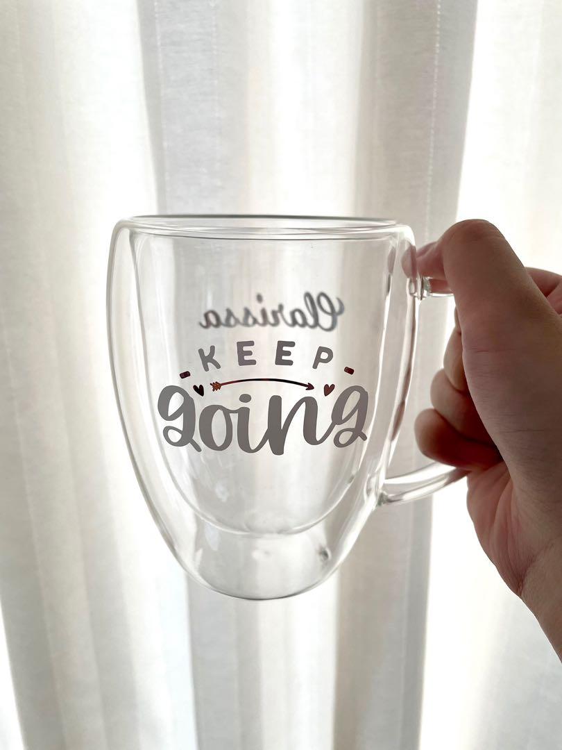 Personalised Cups (Category: Coffee & Tea Tableware) located in Singapore. Submitted by petitegifts.sg (Listing ID 1136824733, Image 2). Description: Personalised Double walled Cups - Consists of 1 quote, 1 name (1 colour) - Quote (5*6.5cm) - Name (4*2cm) Top up $5 for 2 colours .