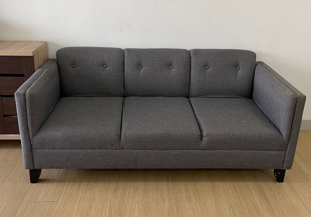 Preloved 3seater Gray Sofa for Sale!, Furniture & Home Living