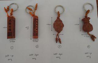 Protective Lucky Peach Wood Keychains