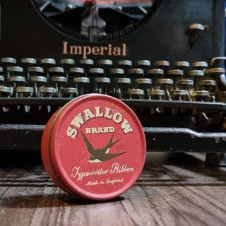 Rare Vintage Swallow typewriter ribbon metal case