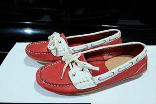 Sebago Bala Red/White Womens-Femmes Boat Shoes