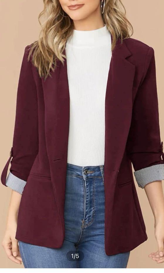 Maroon blazer womens new arrivals