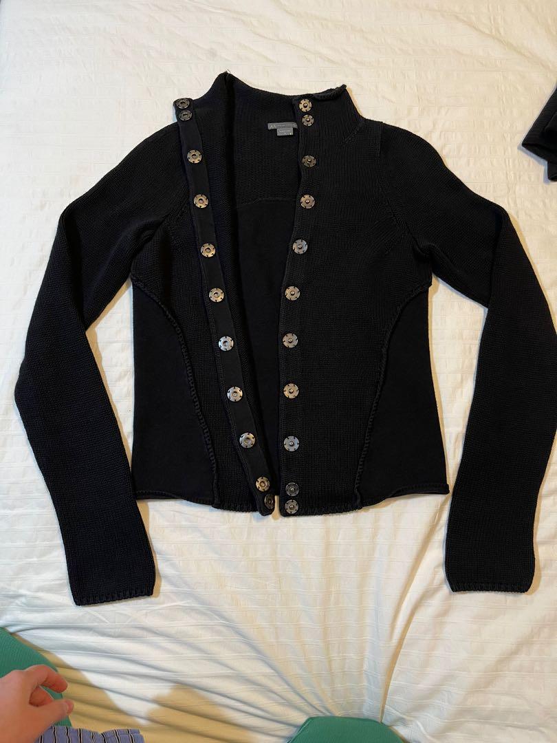 Size L Armani Exchange Knit Jacket in Black, Women's Fashion, Coats,  Jackets and Outerwear on Carousell