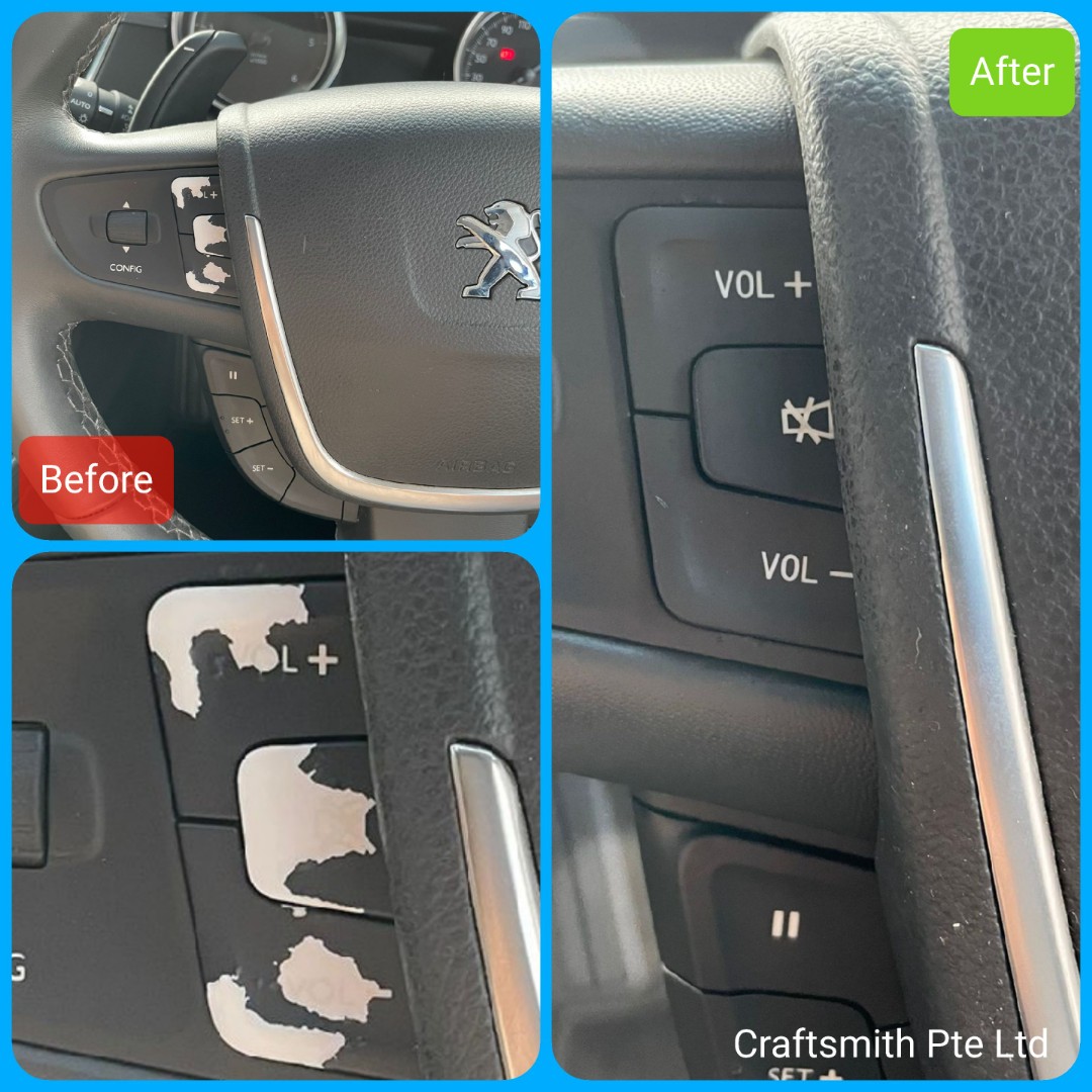 Steering Wheel repair / Car interior Button repair / Button fade repair