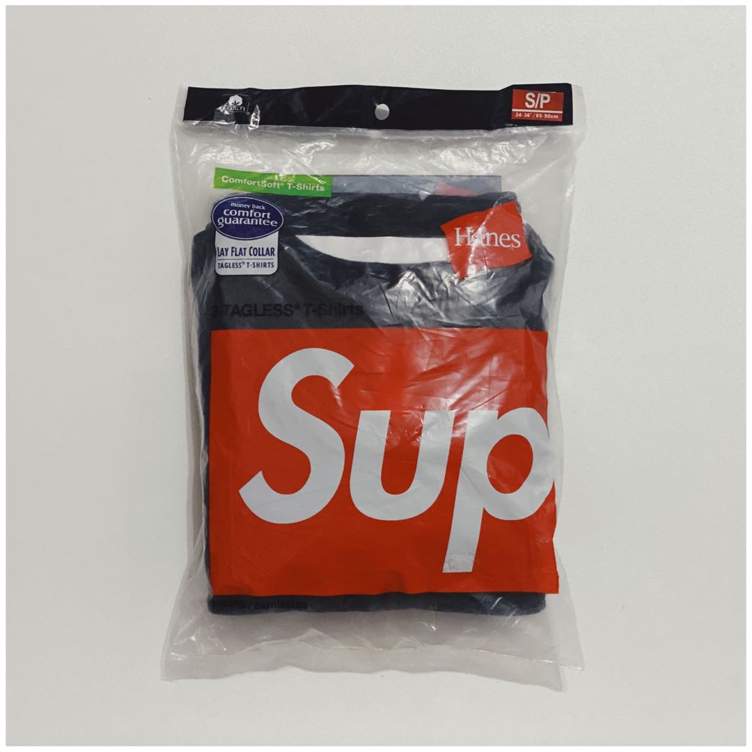 Supreme Hanes Tagless Tees Black 3 Pack 