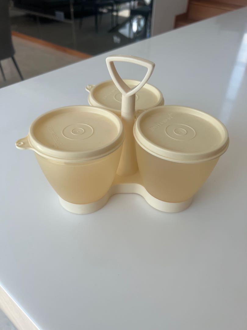 Tupperware condiment container with stand, Furniture & Home Living