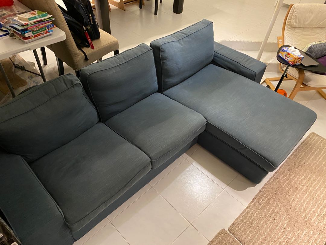 USED Kivik Dark Blue LShaped IKEA Couch, Furniture & Home Living