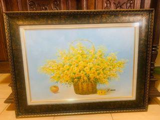  ✂️ Vintage Large Flower Painting