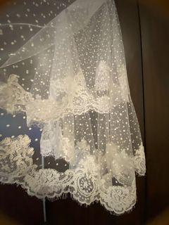 Wedding Veil  Polkadot lace Modvier
