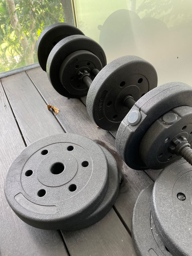 Weights Dumbbell set 40kg (2x20kg), Sports Equipment, Exercise