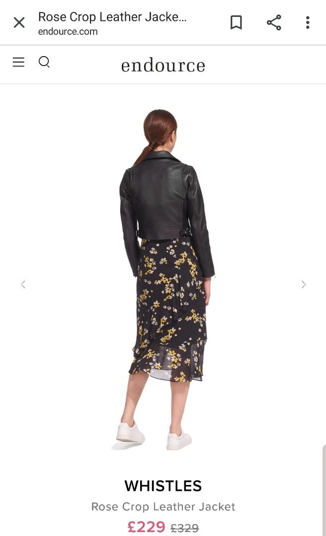 Whistles rose crop leather jacket hot sale