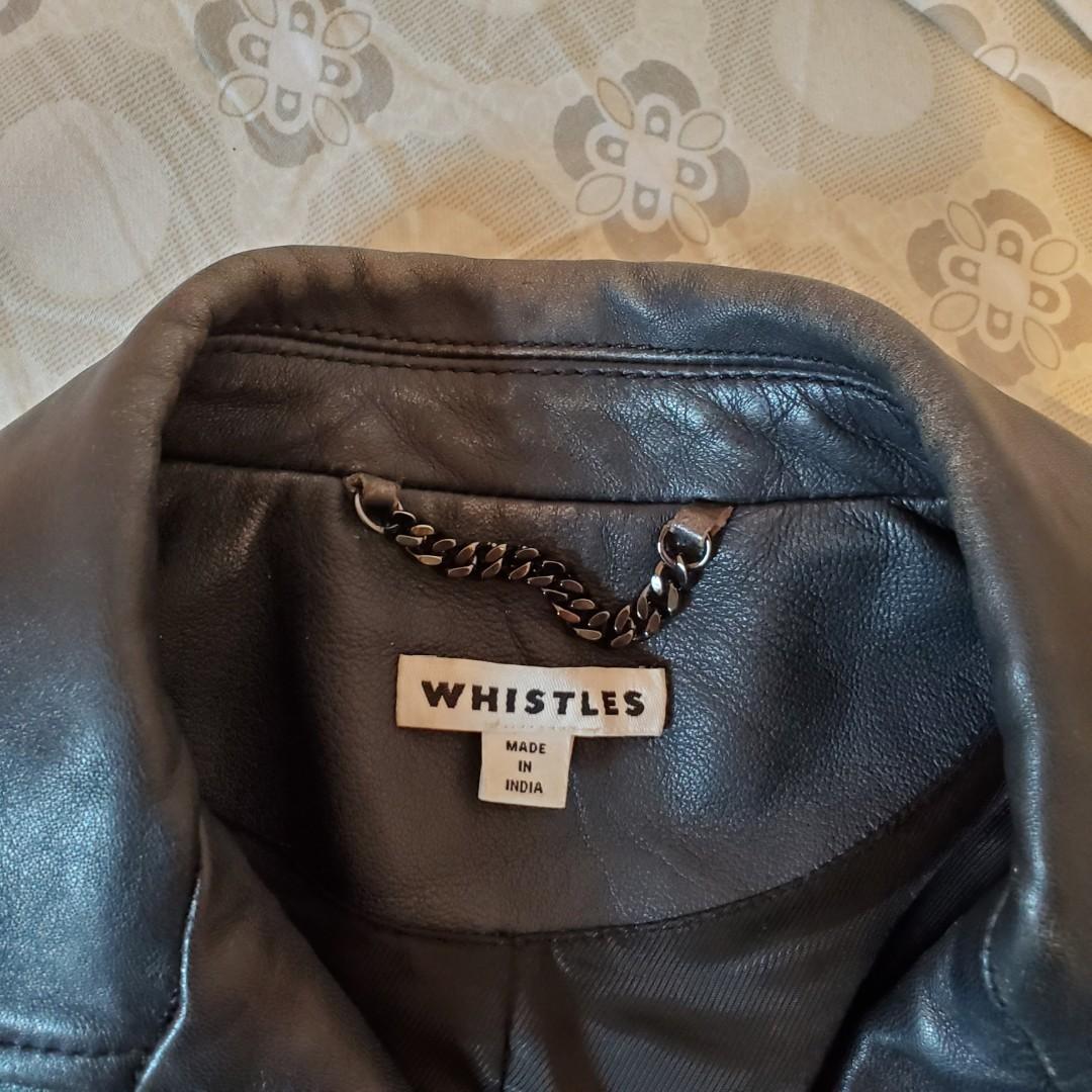 Whistles Rose Cropped Leather Biker Jacket like maje reiss allsaints sandro Carousell