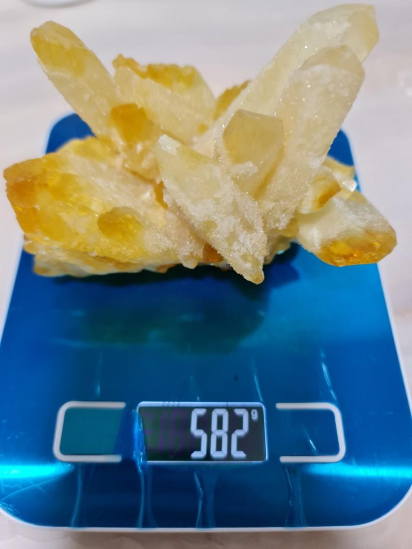 Yellow quartz crystal with base, Everything Else on Carousell