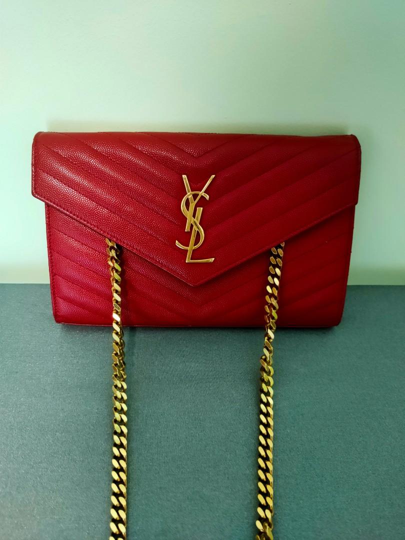 YSL wallet on chain, Women's Fashion, Bags & Wallets, Crossbody Bags