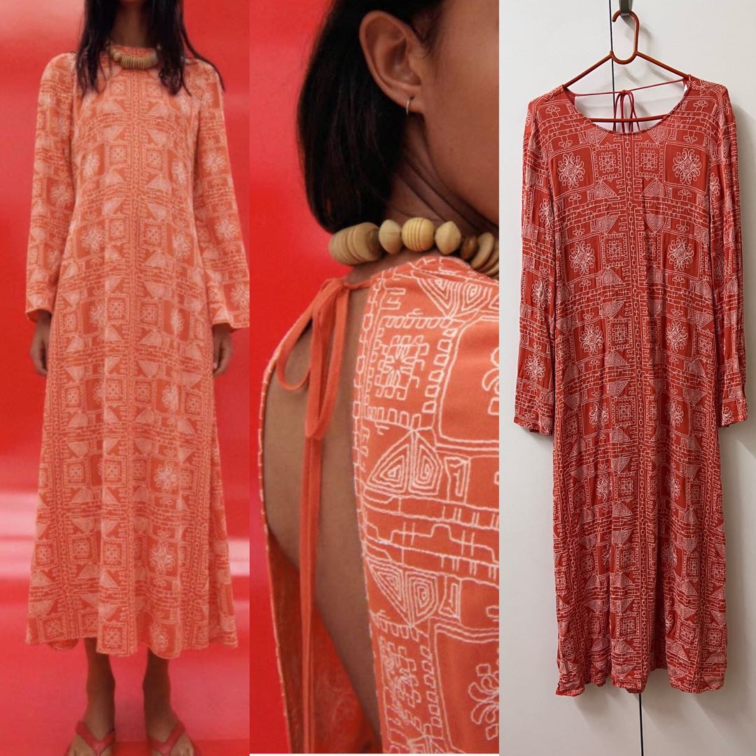 Burnt orange deals embroidered dress