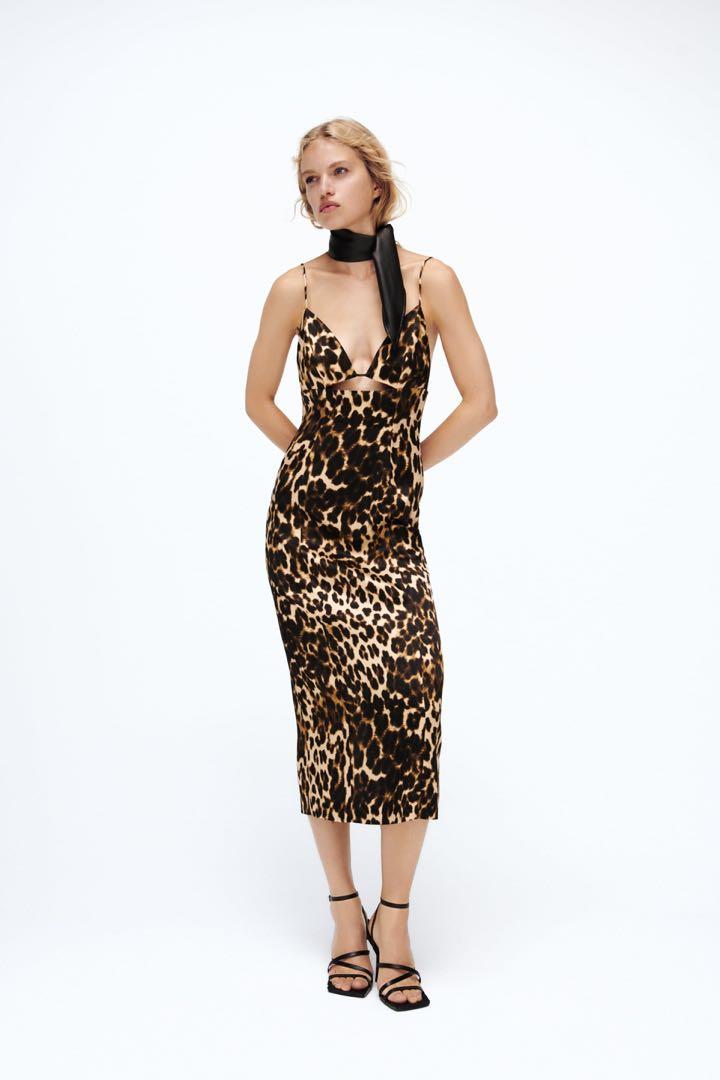 LEAVING COUNTRY SALE: ZARA Leopard Print Dress with Slit, Women's Fashion,  Muslimah Fashion, Dresses on Carousell