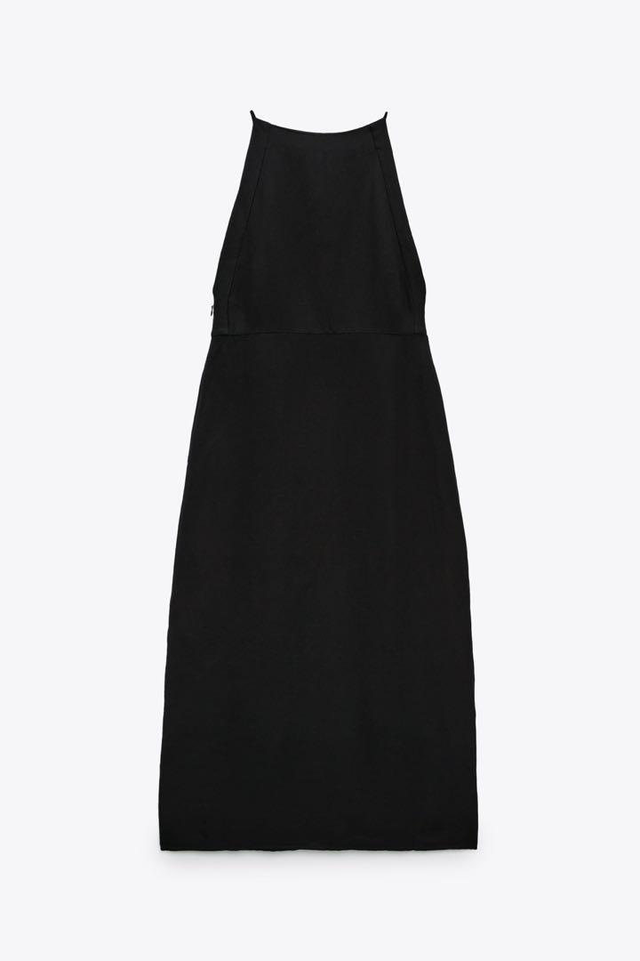 Zara linen dress in black, Women's Fashion, Dresses & Sets, Dresses on