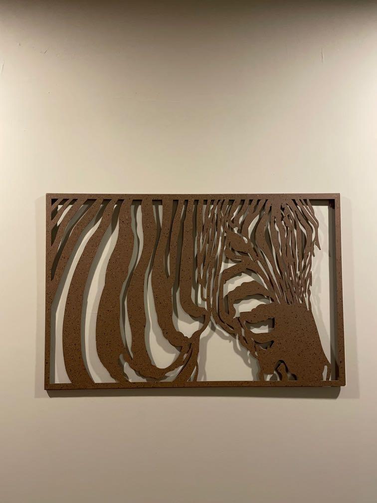 Zebra Metal Wall Art Decor, Furniture & Home Living, Home Decor, Wall
