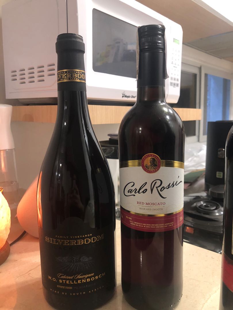 2 Wine bottle: Cabernet Sauvignon and Red Moscato, Food ...