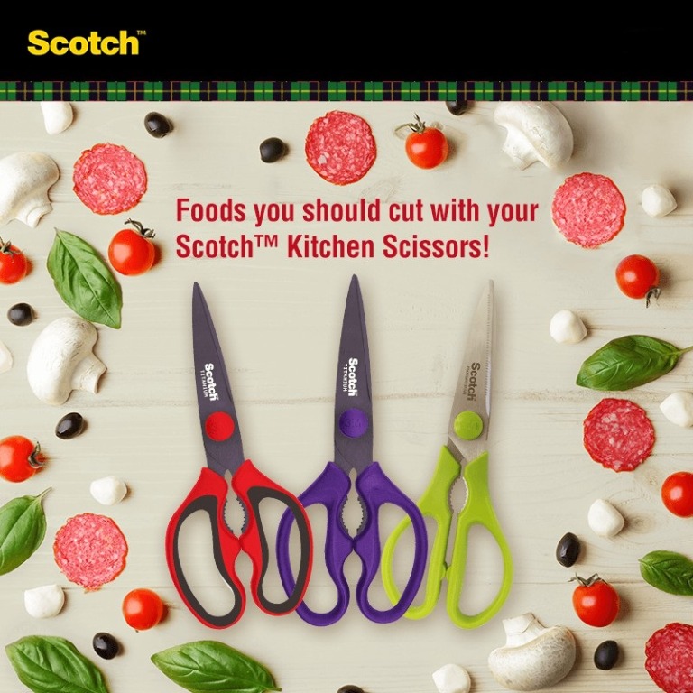 3M Scotch Titanium Kitchen Scissors Scissor Detachable Titanium Coated Blades Red And Purple