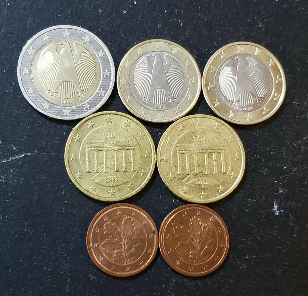 歐元(德國)幣共7枚, 興趣及遊戲, 收藏品及紀念品, 錢幣- Carousell