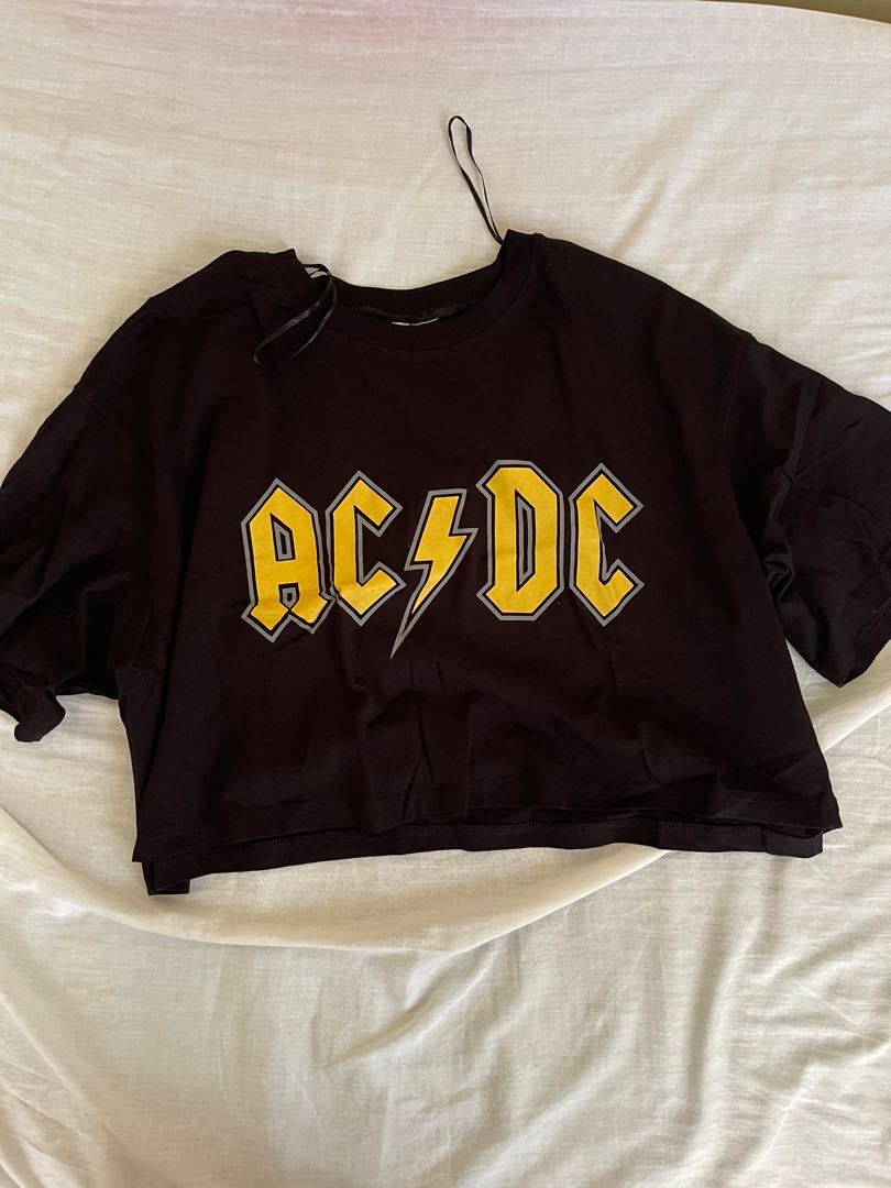 AC DC Crop Top, Women's Fashion, Tops, Shirts on Carousell