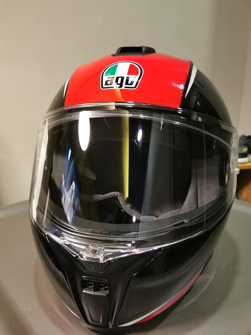Agv sportmodular carbon aero helmet top