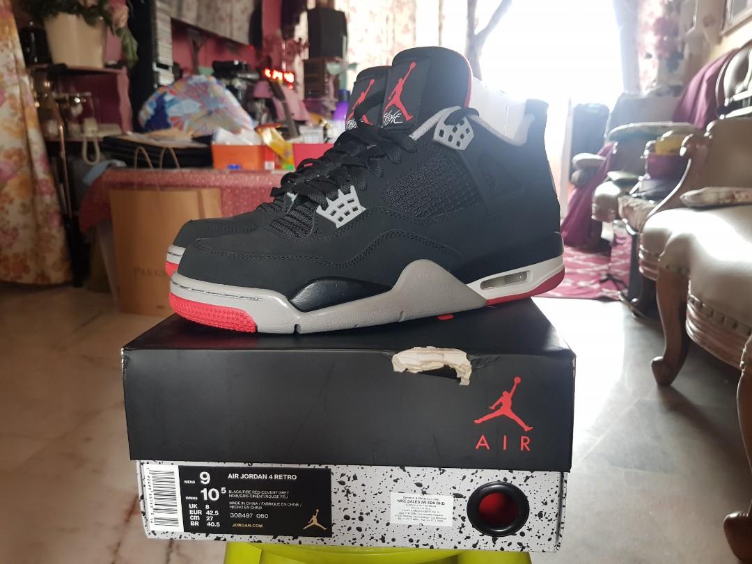 Air jordan 4 bred og Men s Fashion Footwear Sneakers on Carousell