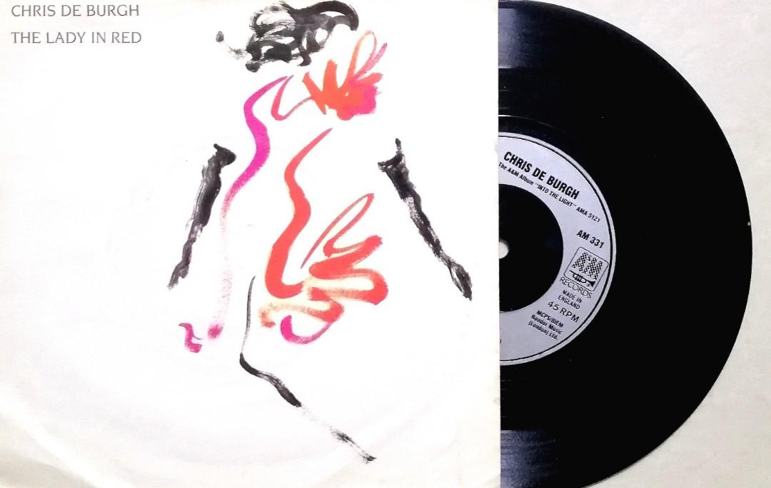 arth7 CHRIS DE BURGH - Lady In Red 7" Inch Single Vinyl Record, & Toys, Music & Media, Vinyls on Carousell