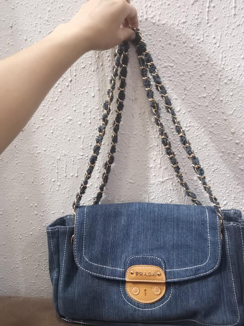 Prada denim on sale shoulder bag