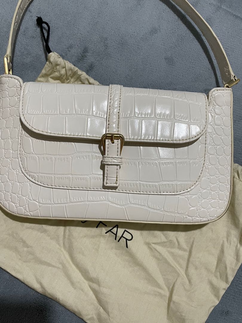 Authentic By Far Miranda embossed shoulder bag Women s Fashion