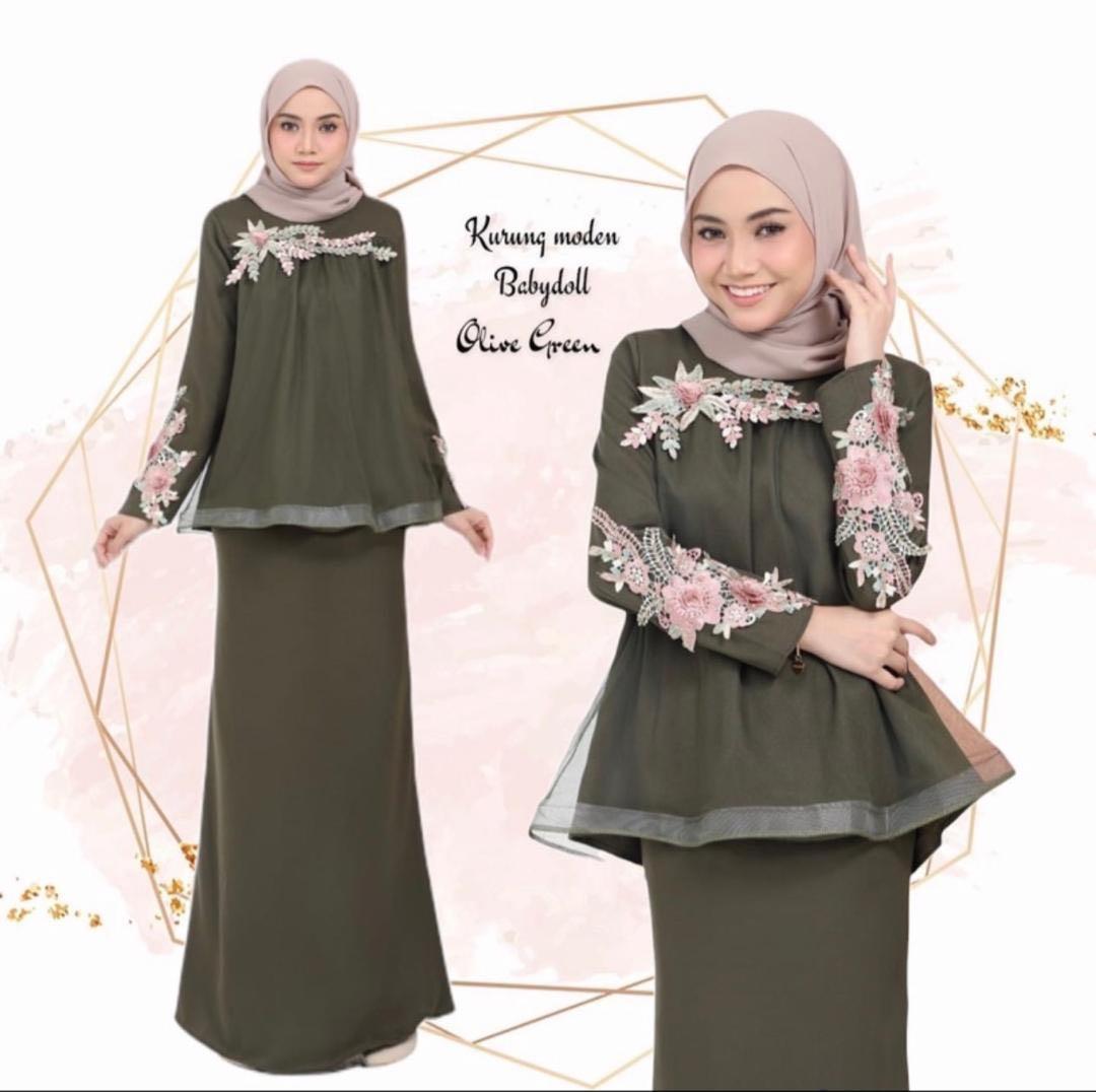 Baju kurung discount olive green