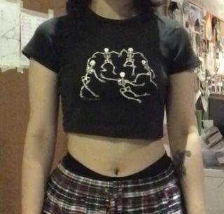 Brandy Melville skeleton dance crop top